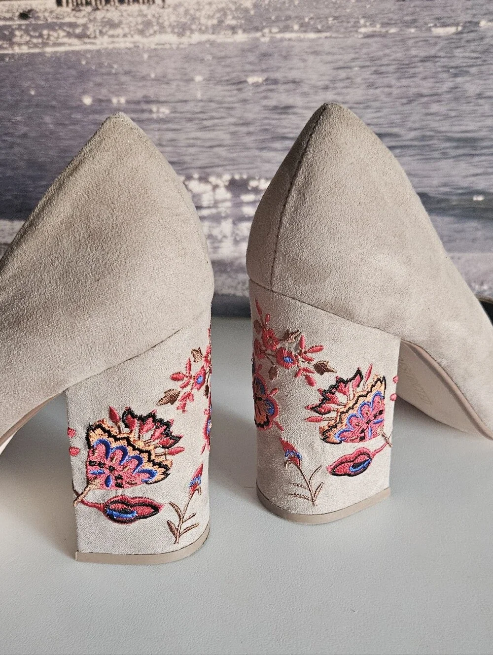 Restricted Suede Block Heels